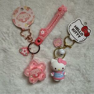 Sanrio Hello Kitty and Pompompurin Keychain Bag Charm Set